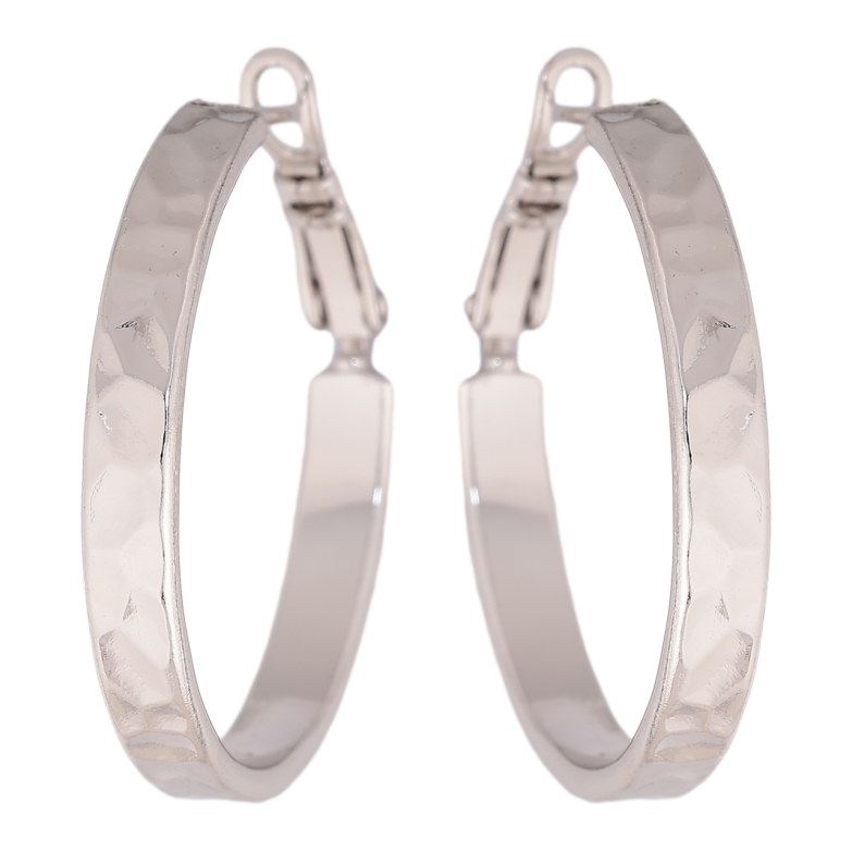 Сережки Xuping колір Родій кільця (конго) Декоративний візерунок ø 3см фото №5