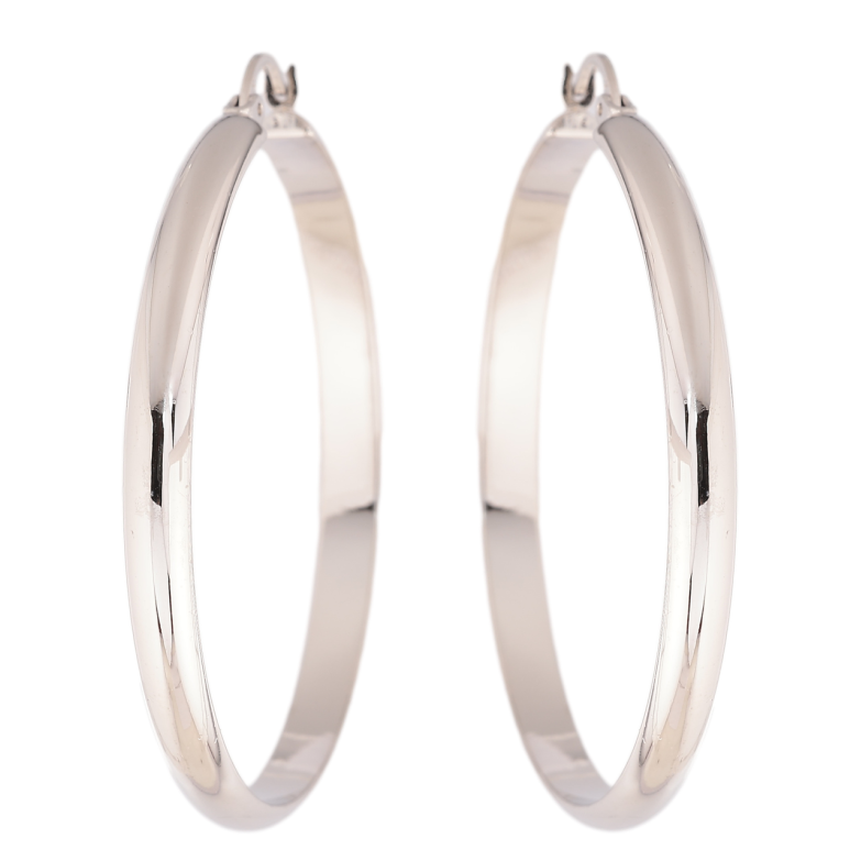 Сережки Xuping колір Родій кільця (конго) Класика ø 5см фото №5