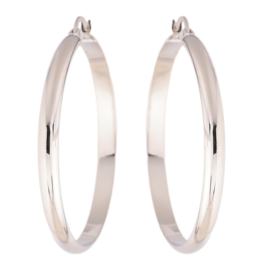 Сережки Xuping колір Родій кільця (конго) Класика ø 5см фото №1