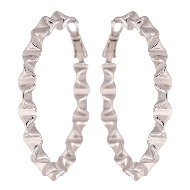 Сережки Xuping колір Родій кільця (конго) Декоративний візерунок ø 4.5см фото №23