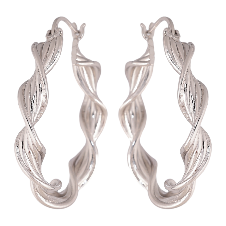 Сережки Xuping колір Родій кільця (конго) Декоративний візерунок ø 3.5см фото №15