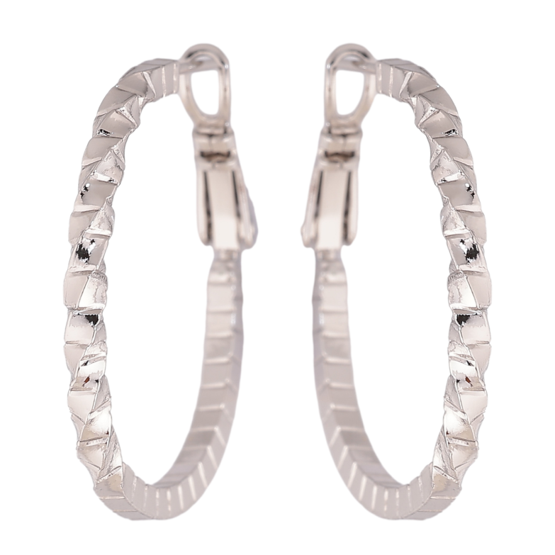 Сережки Xuping колір Родій кільця (конго) Декоративний візерунок ø 3см фото №16