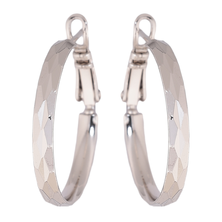 Сережки Xuping колір Родій кільця (конго) Декоративний візерунок ø 2.5см фото №16