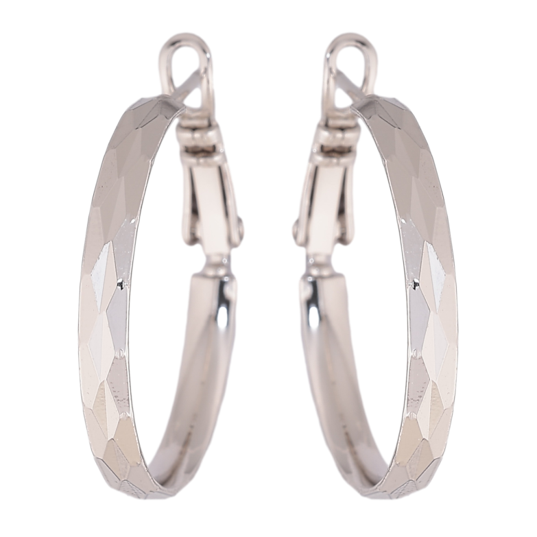 Серьги Xuping цвет Родий кольца (конго) Декоративный узор ø 2.5см фото №1