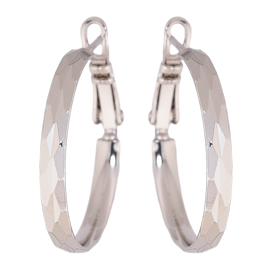 Сережки Xuping колір Родій кільця (конго) Декоративний візерунок ø 2.5см фото №1