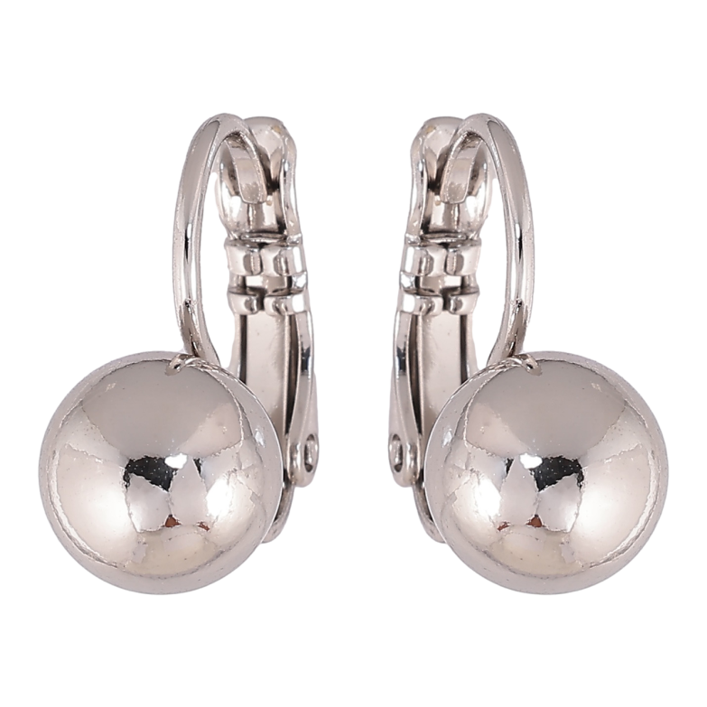 Сережки Xuping колір Родій французький замок Кульки на дужках ø 8мм фото №1