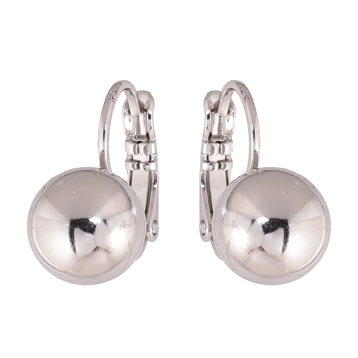 Сережки Xuping колір Родій французький замок Кульки на дужках ø 10мм фото №5 Сережки Xuping колір Родій французький замок Кульки на дужках ø 10мм фото №5