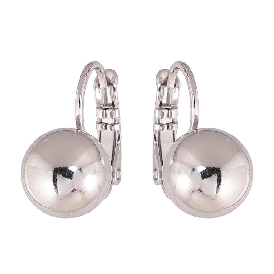 Сережки Xuping колір Родій французький замок Кульки на дужках ø 10мм фото №1