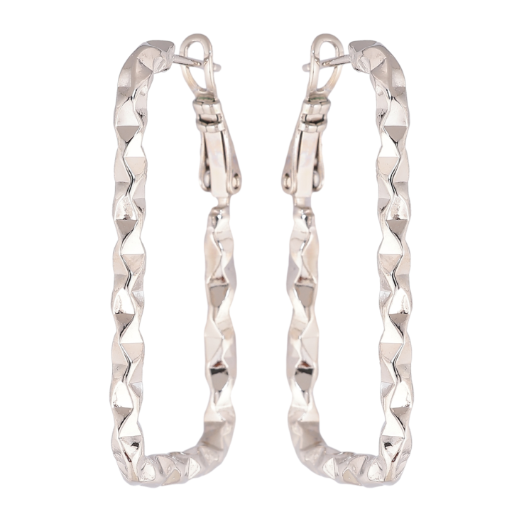 Сережки Xuping колір Родій  італійський замок Прямонутні з візерунком фото №21