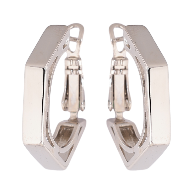 Сережки Xuping колір Родій  італійський замок Багатогранні фото №17