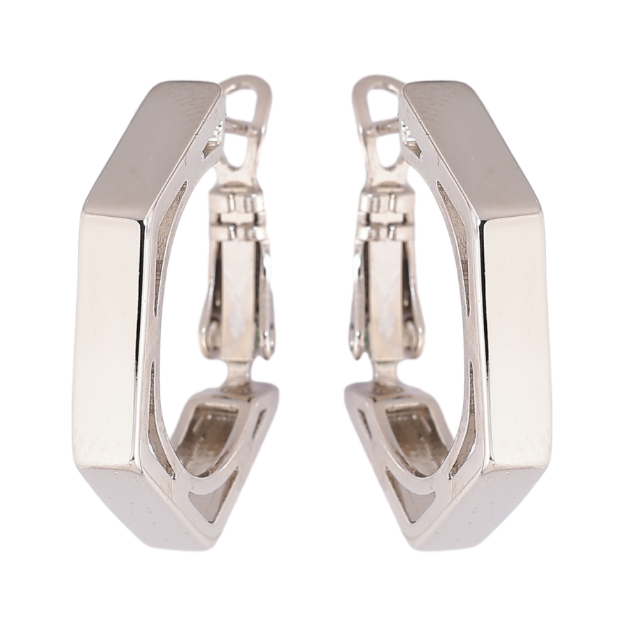 Серьги Xuping цвет Родий итальянский замок Многогранные фото №1