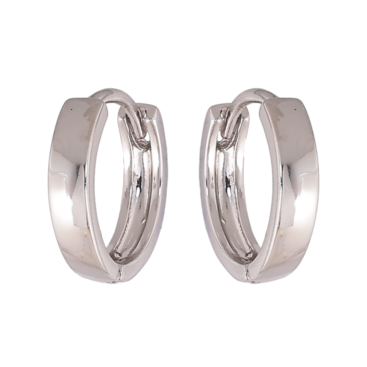 Сережки Xuping колір Родій колечка Класика, шир. 3мм ø 14мм фото №15