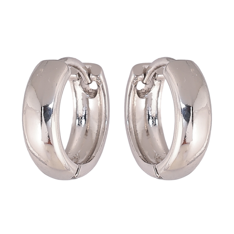 Серьги Xuping цвет Родий колечки Классика, шир. 4мм ø 14мм фото №1