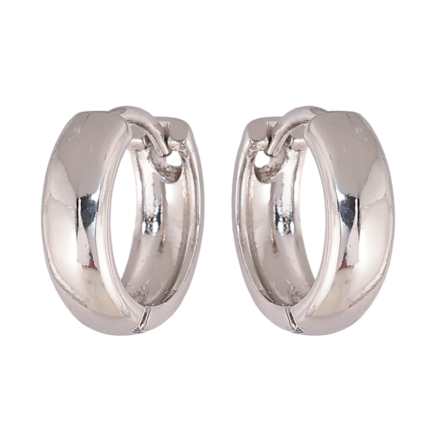 Серьги Xuping цвет Родий колечки Классика, шир. 4мм ø 14мм фото №1