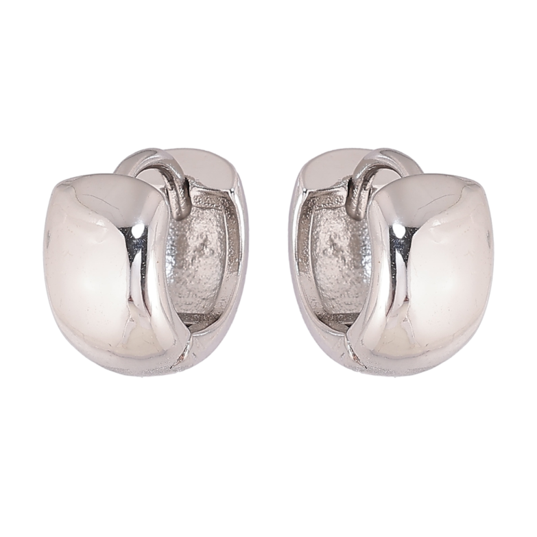 Серьги Xuping цвет Родий колечки Классика, шир. 7мм ø 13мм фото №1