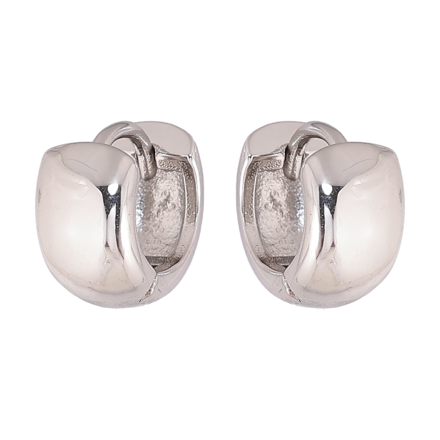 Сережки Xuping колір Родій колечка Класика, шир. 7мм ø 13мм фото №1