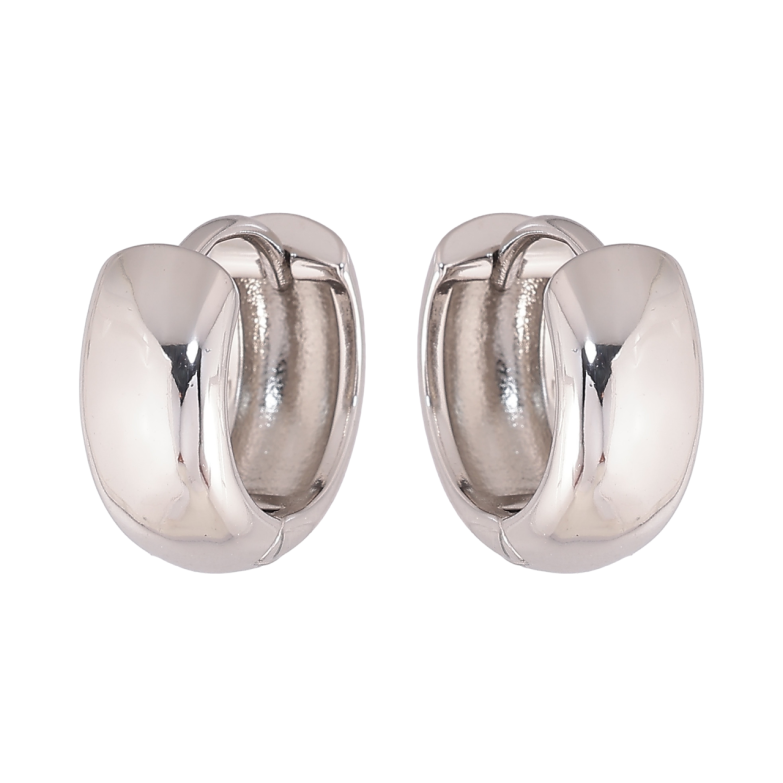 Сережки Xuping колір Родій колечка Класика, шир. 7мм ø 17мм фото №1