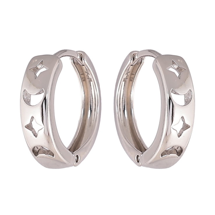 Сережки Xuping колір Родій колечка Декоративний різьблений візерунок фото №15