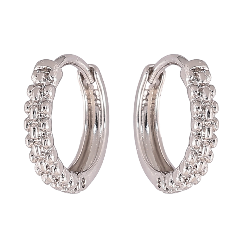 Сережки Xuping колір Родій колечка Декоративний візерунок фото №1