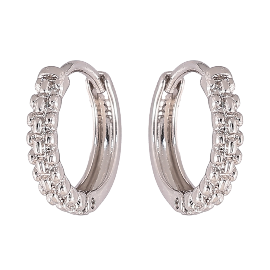 Сережки Xuping колір Родій колечка Декоративний візерунок фото №1