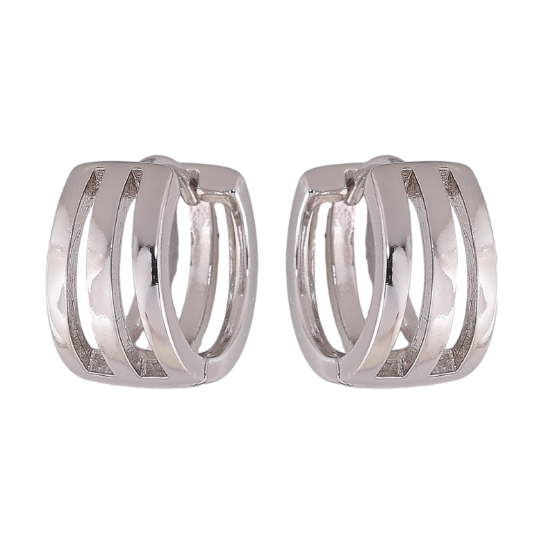 Серьги Xuping цвет Родий колечки Декоративные фото №1