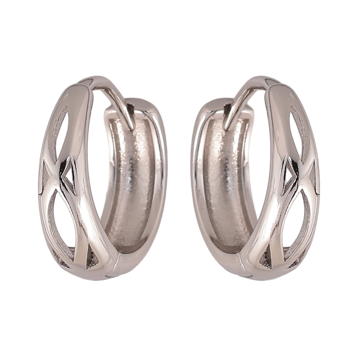 Сережки Xuping колір Родій колечка Декоративний різьблений візерунок фото №16