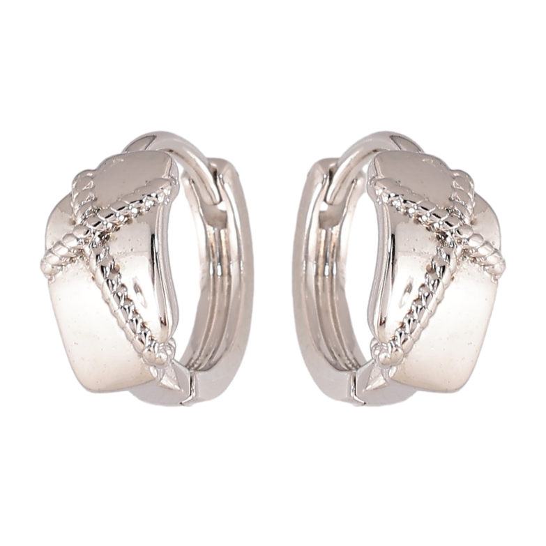 Сережки Xuping колір Родій колечка Декоративний візерунок фото №1