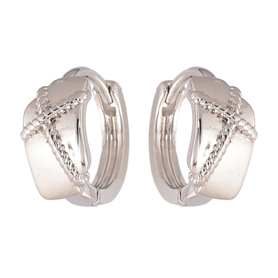 Сережки Xuping колір Родій колечка Декоративний візерунок фото №1