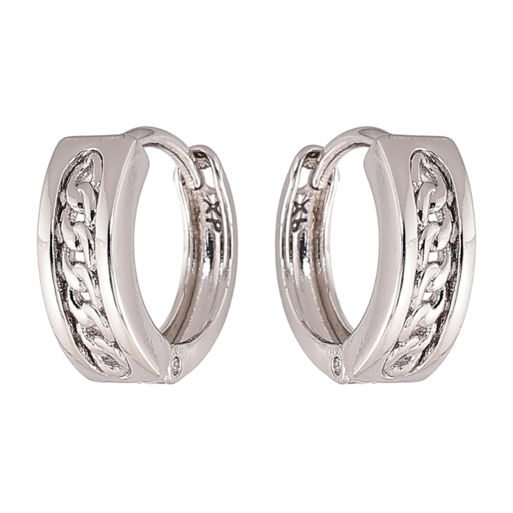 Сережки Xuping колір Родій колечка Декоративний візерунок ланцюжок фото №2