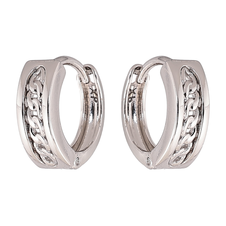 Серьги Xuping цвет Родий колечки Декоративный узор цепочка фото №6