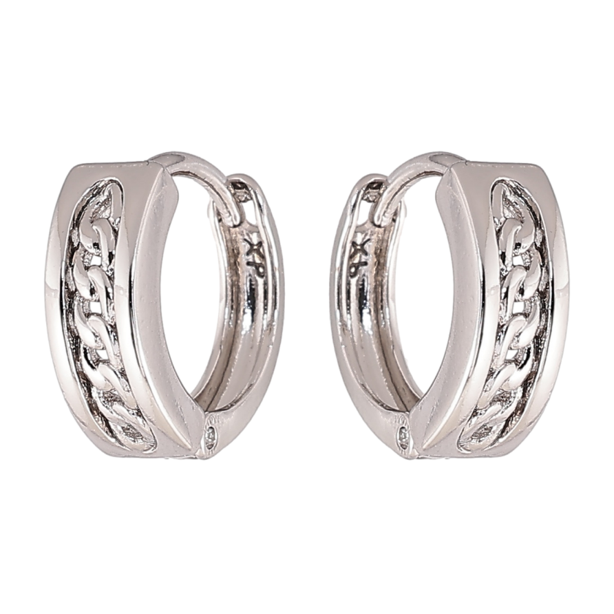 Сережки Xuping колір Родій колечка Декоративний візерунок ланцюжок фото №1