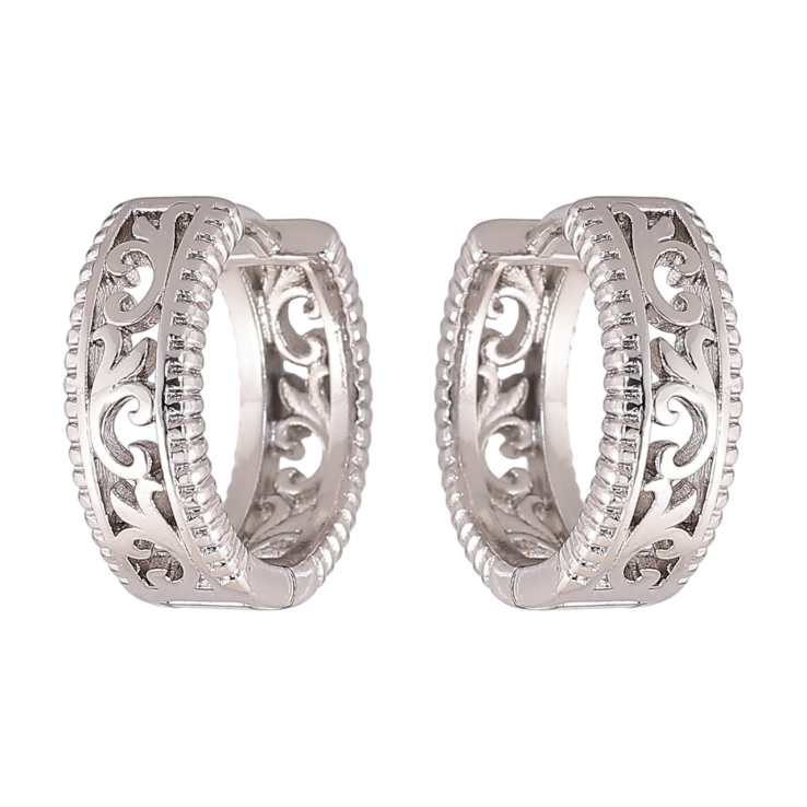 Сережки Xuping колір Родій колечка Різьблений вензельний візерунок фото №22