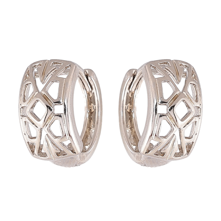 Сережки Xuping колір Родій колечка Декоративний різьблений візерунок фото №17