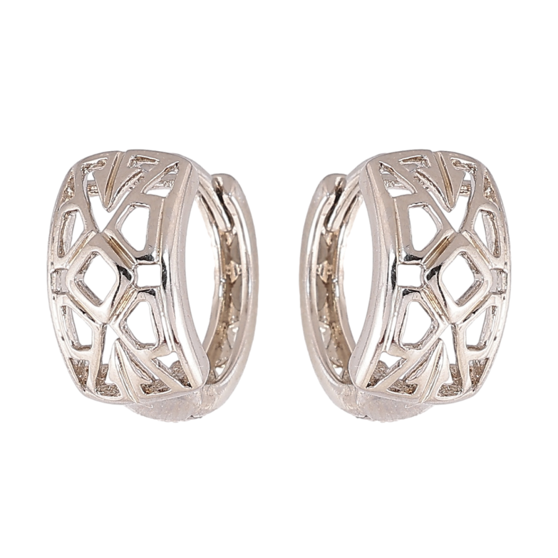 Сережки Xuping колір Родій колечка Декоративний різьблений візерунок фото №1