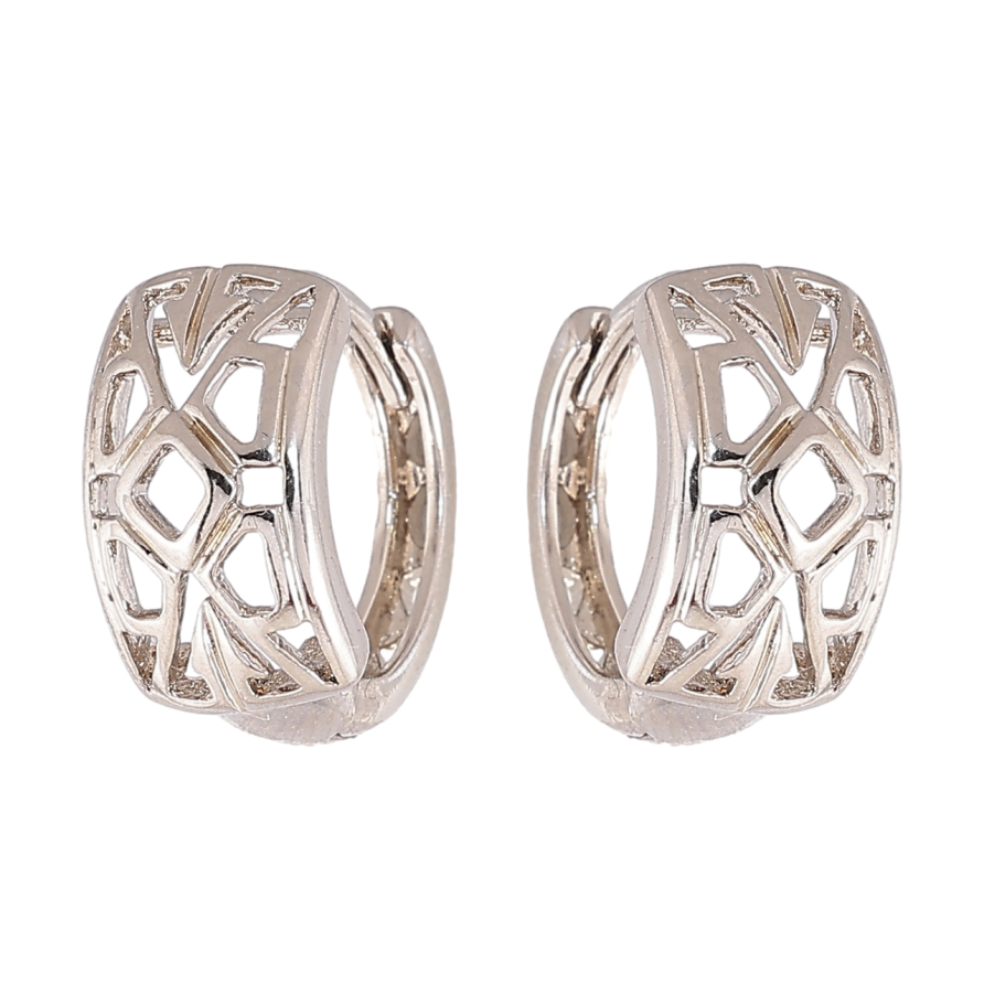 Сережки Xuping колір Родій колечка Декоративний різьблений візерунок фото №1