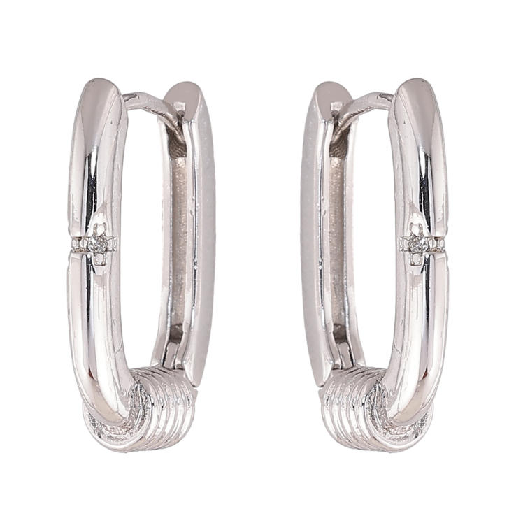 Сережки Xuping колір Родій колечка Декоративний візерунок фото №15