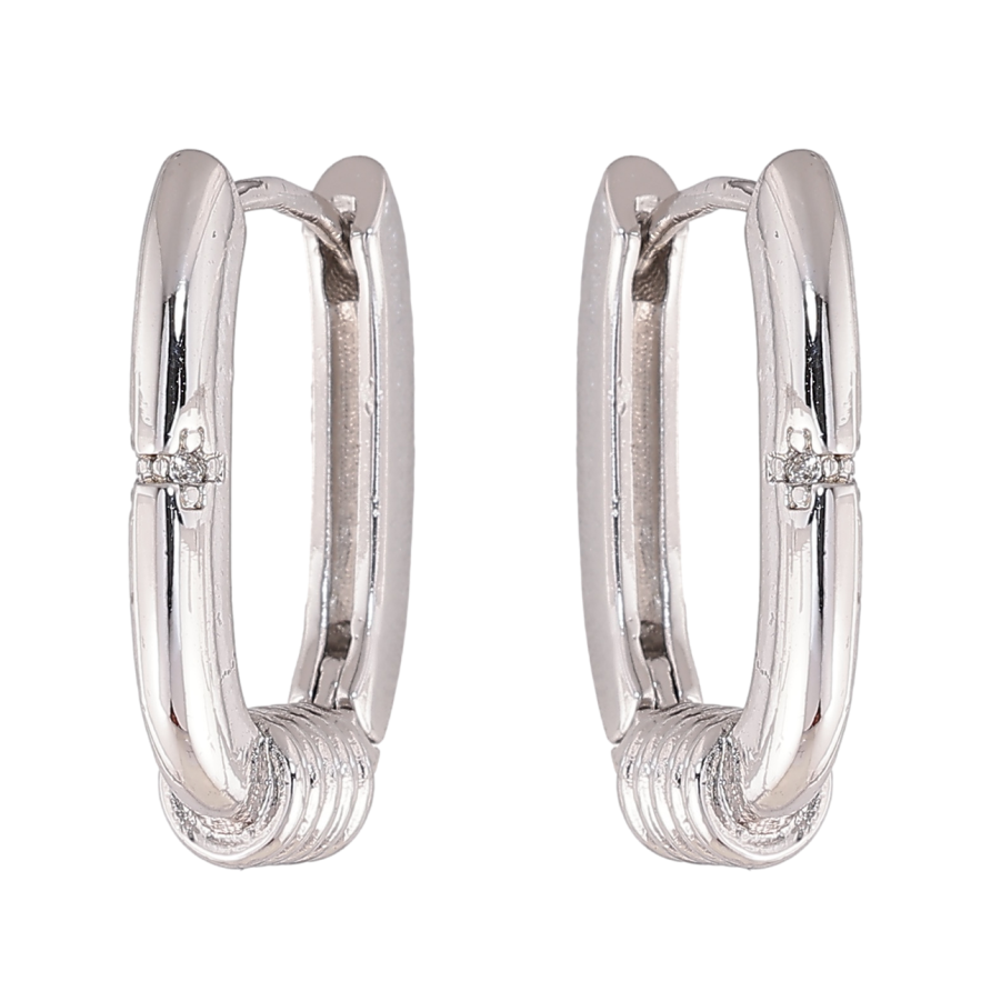 Сережки Xuping колір Родій колечка Декоративний візерунок фото №1