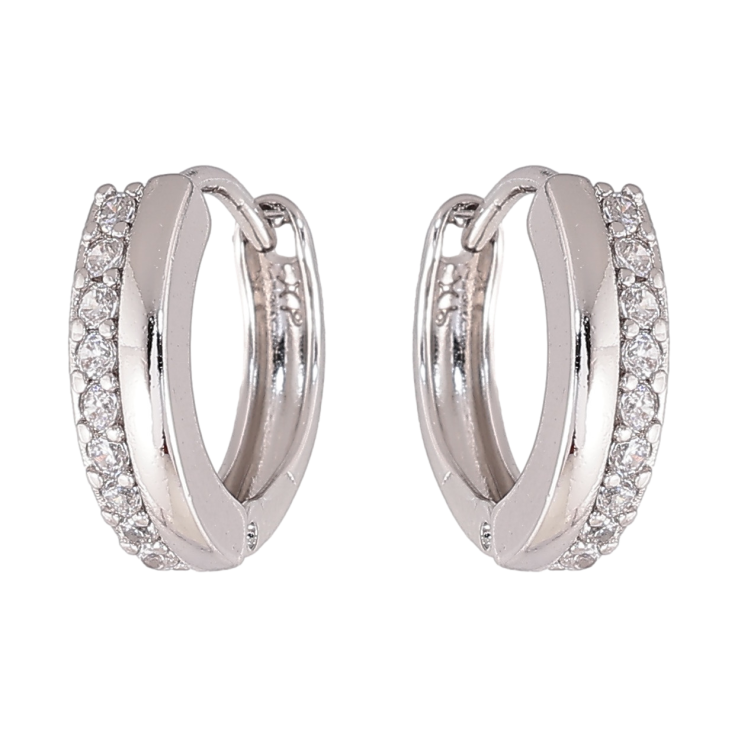 Сережки Xuping колір Родій колечка Доріжки кристалів фото №2