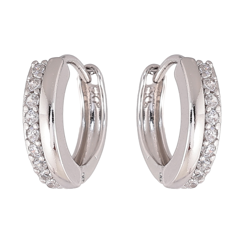 Сережки Xuping колір Родій колечка Доріжки кристалів фото №1