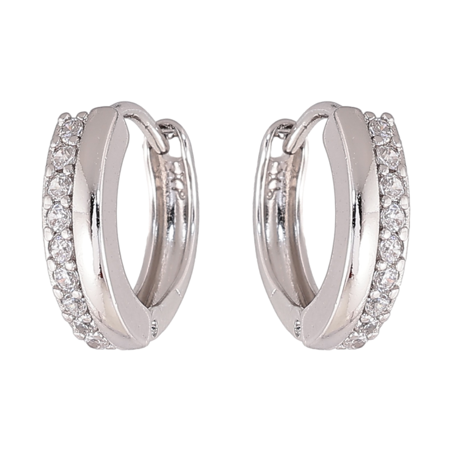 Сережки Xuping колір Родій колечка Доріжки кристалів фото №1