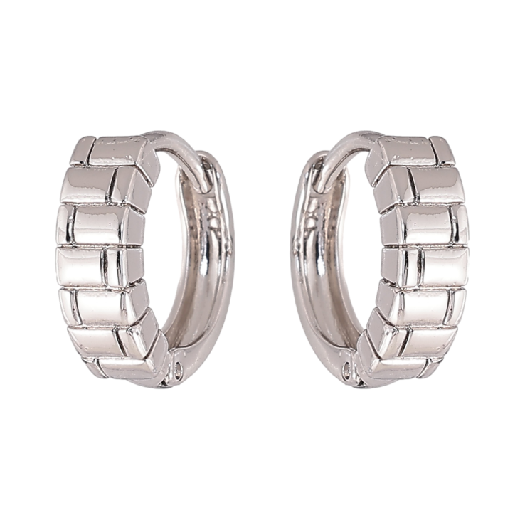 Сережки Xuping колір Родій колечка Декоративний візерунок фото №13