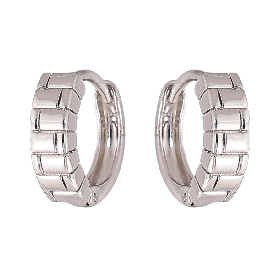 Сережки Xuping колір Родій колечка Декоративний візерунок фото №1