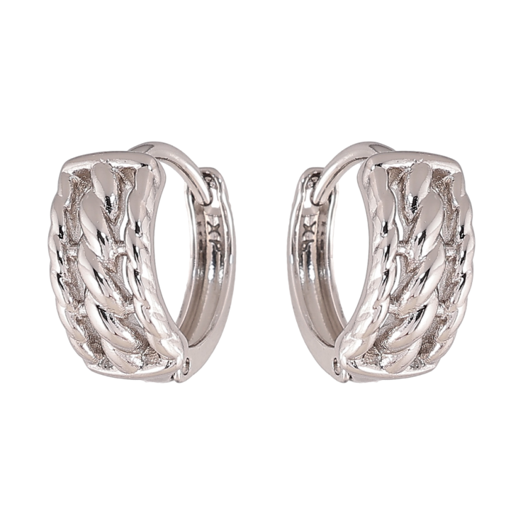 Сережки Xuping колір Родій колечка Декоративний візерунок фото №11