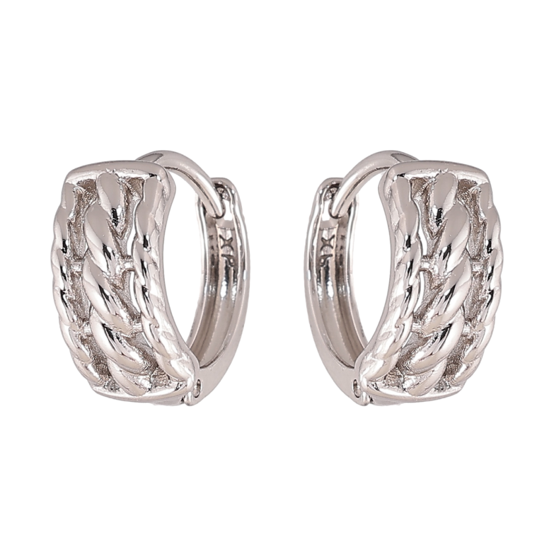 Сережки Xuping колір Родій колечка Декоративний візерунок фото №1