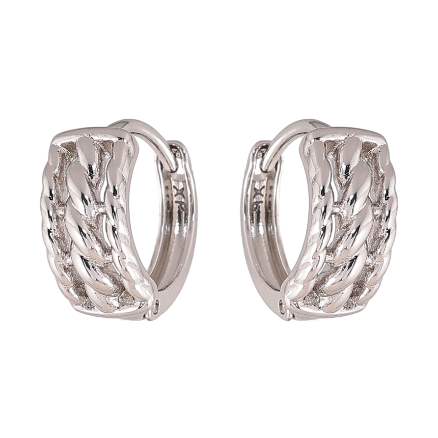 Сережки Xuping колір Родій колечка Декоративний візерунок фото №1