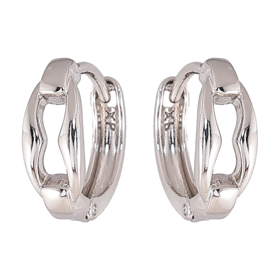 Сережки Xuping колір Родій колечка Декоративний візерунок фото №1