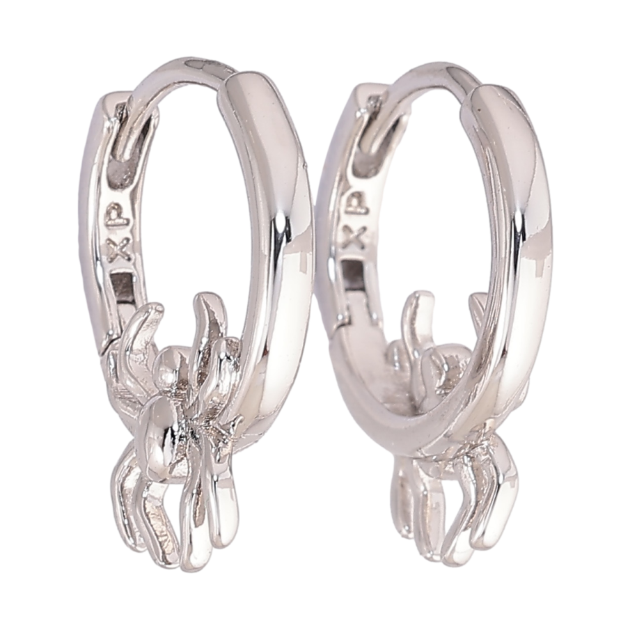 Сережки Xuping колір Родій колечка Павук фото №1