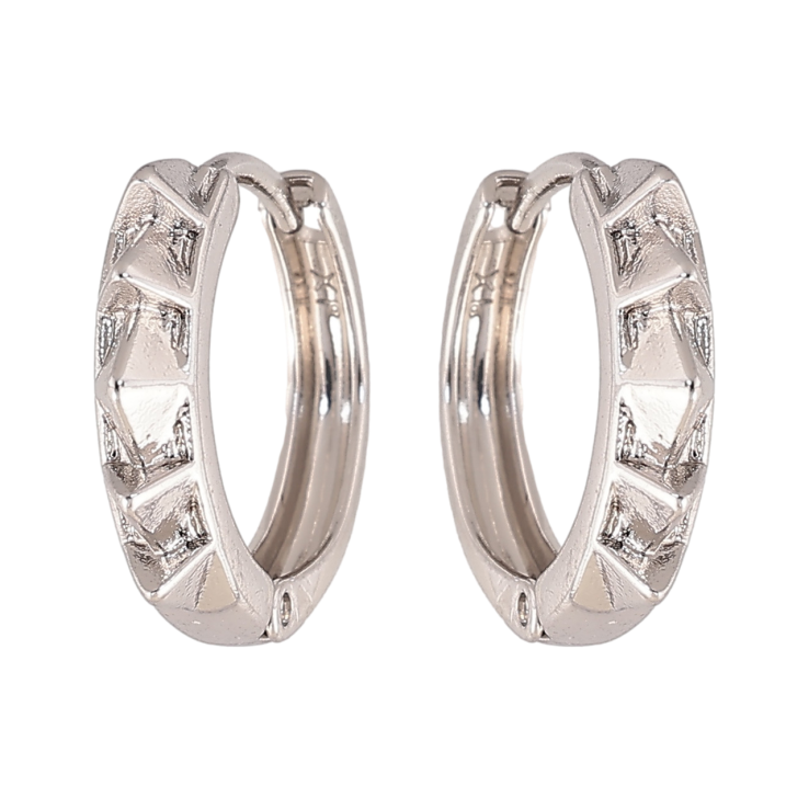 Сережки Xuping колір Родій колечка Візерунок з шипами фото №5