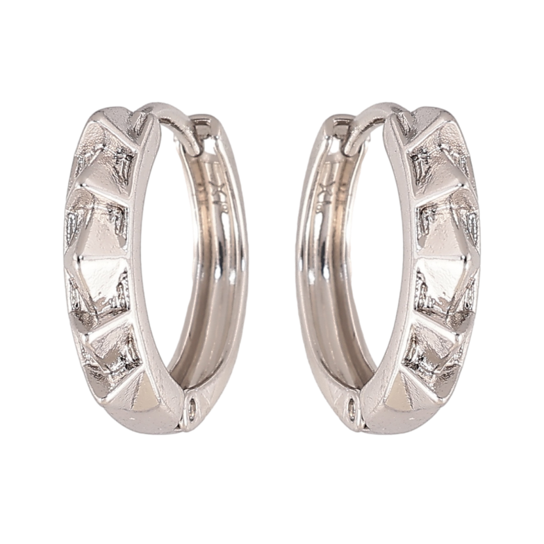 Сережки Xuping колір Родій колечка Візерунок з шипами фото №1