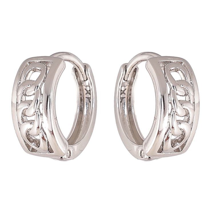 Сережки Xuping колір Родій колечка Візерунок ланцюжок фото №17